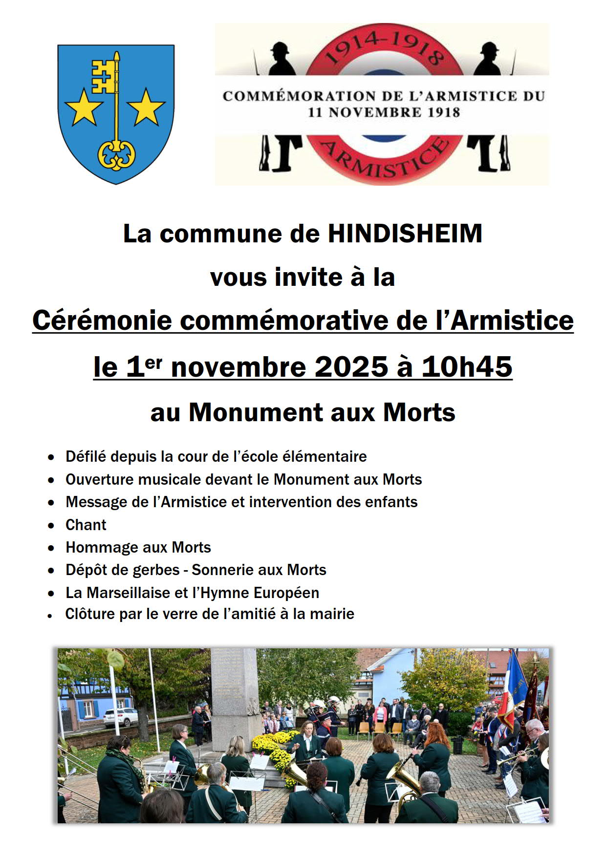 Commémor ARMISTICE 2025 affiche 1